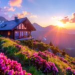 Firefly_A large cabin on the top of a sunny mountain in the style of dreamworks, artstation 869423