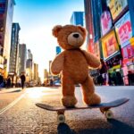 Firefly Bildgenerierung Schulung Beispiel Teddy auf Skateboard