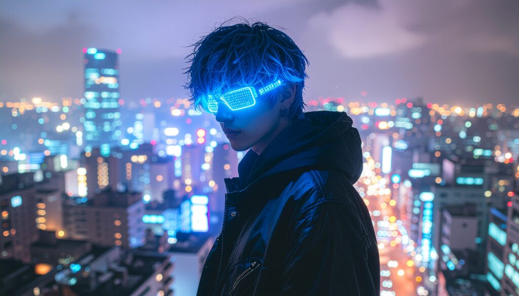 Firefly 4 Bildgenerierung Beispiel Cyberpunk in der Großstadt Schulung unserTRAINING.de