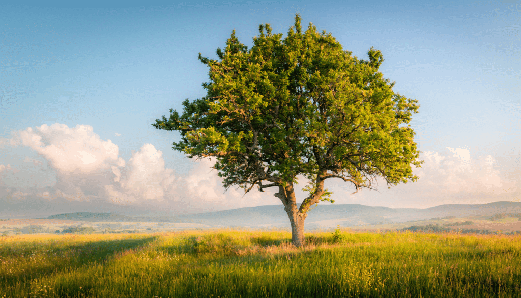 KI Landschaft mit Firefly 5 generiert. Beispiel Adobe Schulung