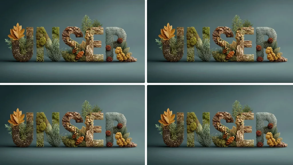 Midjourney Prompts Typografie und Grafikdesign Beispiel floral