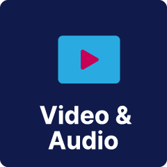 Vektorgrafik Video und Audio Symbolbild
