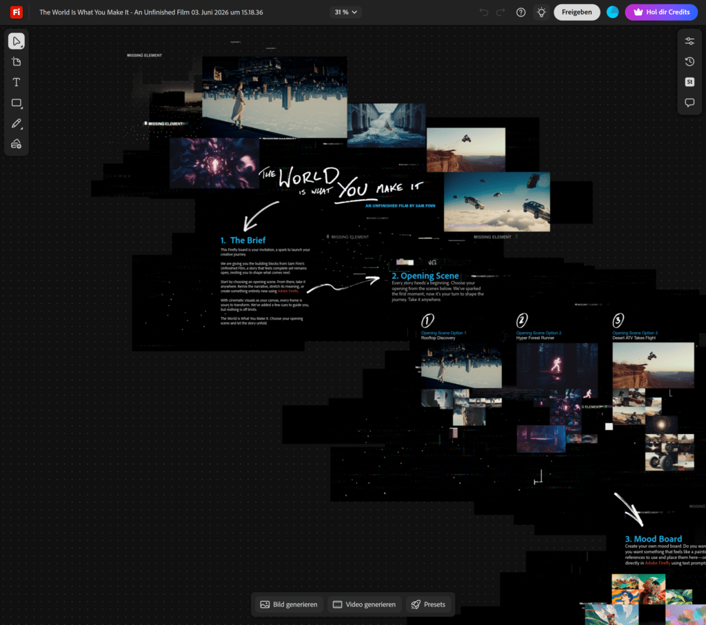 Firefly Board Screenshot . Adobe Firefly für Fortgeschrittene Schulung