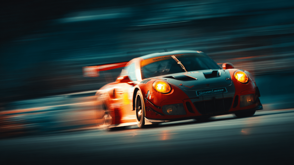 KI Bildgenerierung Ein Porsche auf der rennstrecke