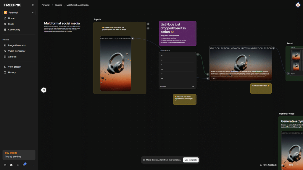 freepik Spaces Neue Funktionen lernen