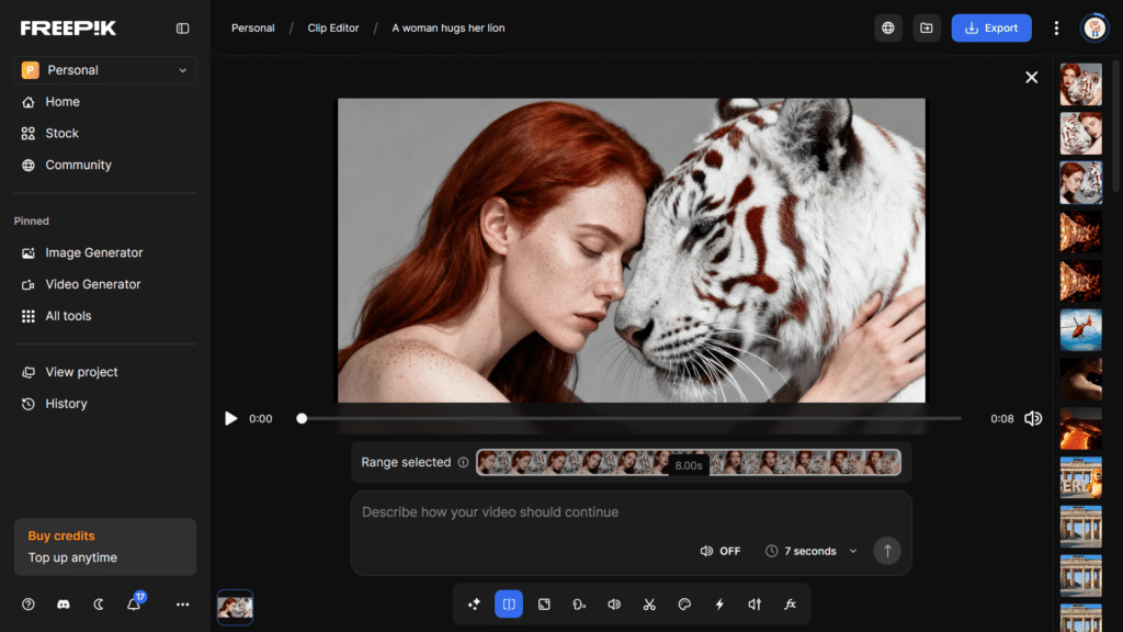 freepik Videos bearbeiten