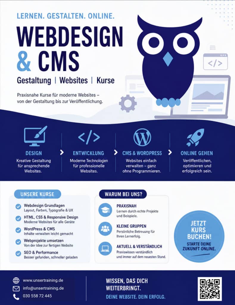 unserTRAINING Webdesign Schulungen 2026